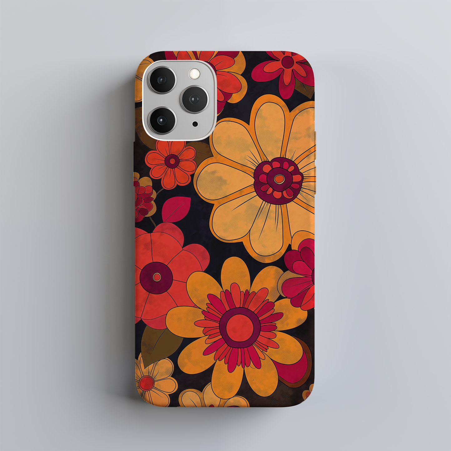 Retro 60s & 70s Floral Phone Case – Groovy Blooms with Modern Protection