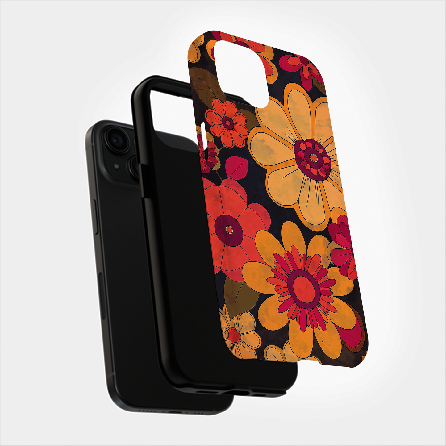 Retro 60s & 70s Floral Phone Case – Groovy Blooms with Modern Protection