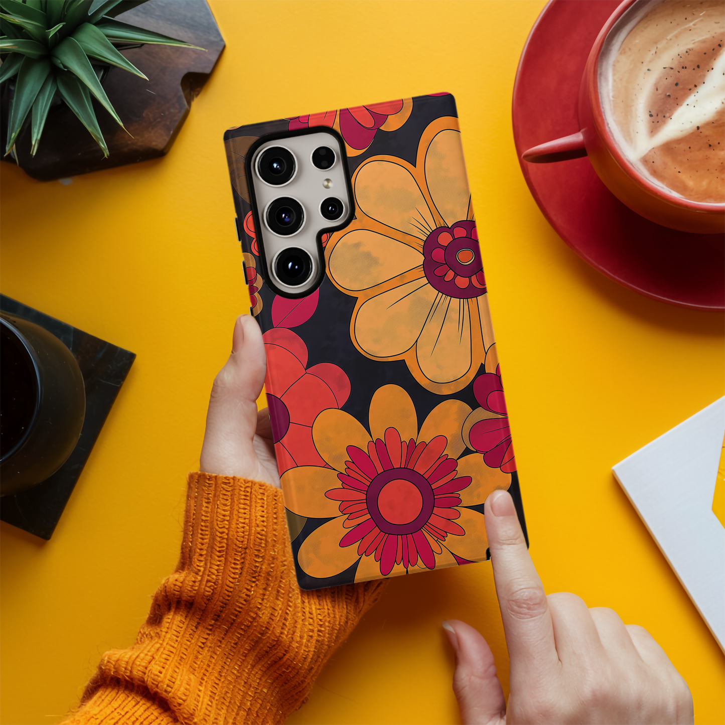 Retro 60s & 70s Floral Phone Case – Groovy Blooms with Modern Protection