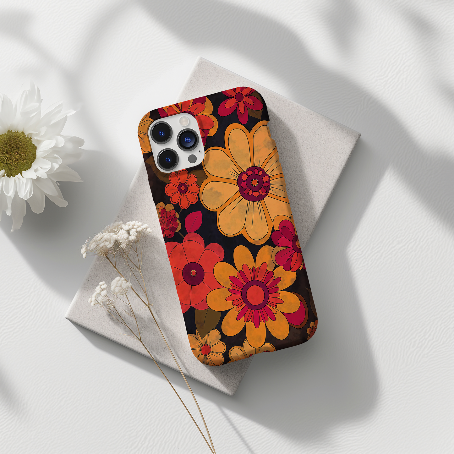 Retro 60s & 70s Floral Phone Case – Groovy Blooms with Modern Protection