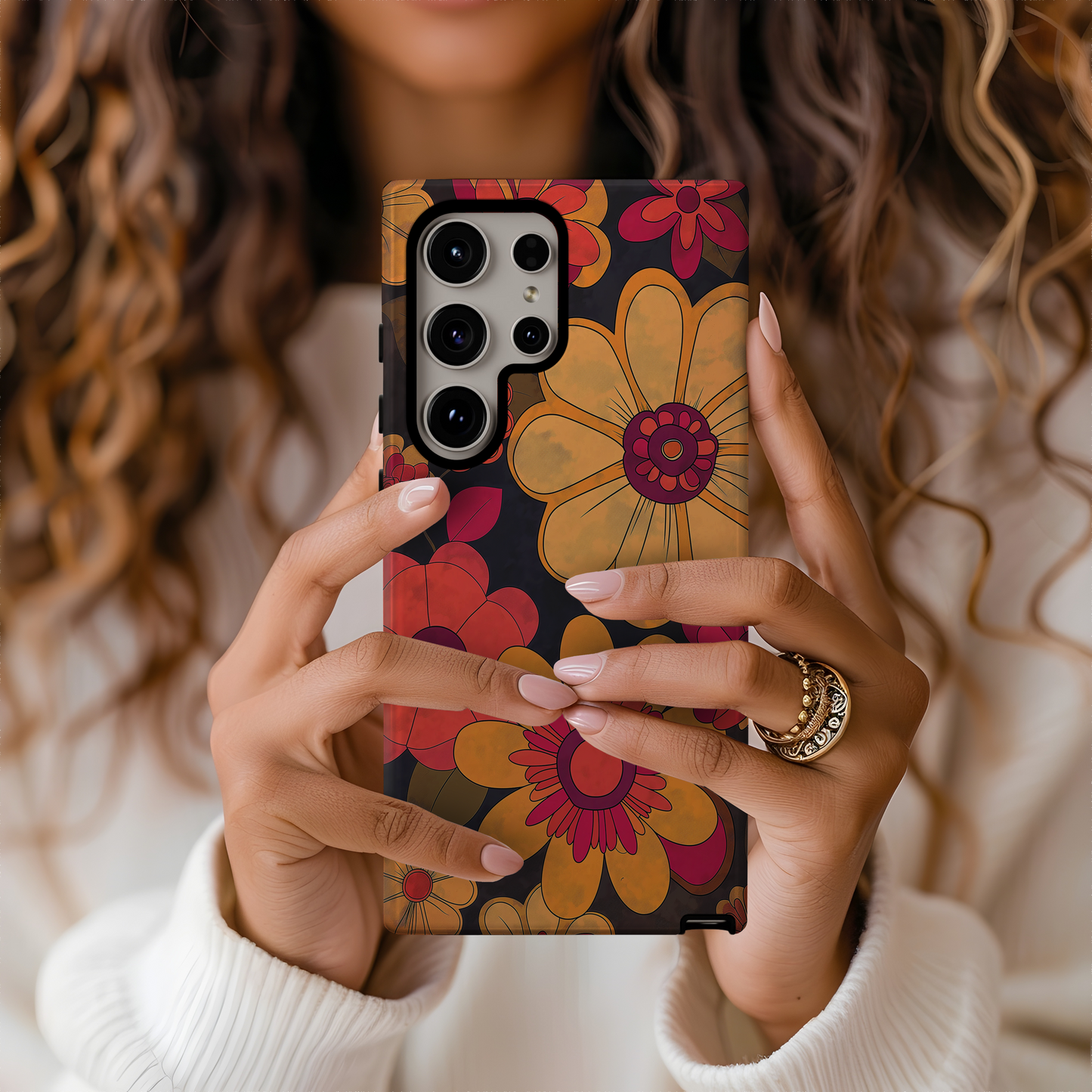 Retro 60s & 70s Floral Phone Case – Groovy Blooms with Modern Protection