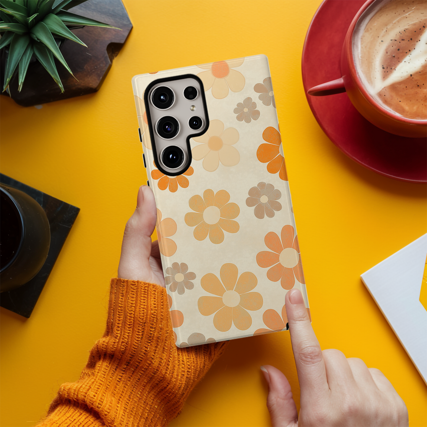 Retro 60s & 70s Floral Phone Case – Groovy Blooms with Modern Protection