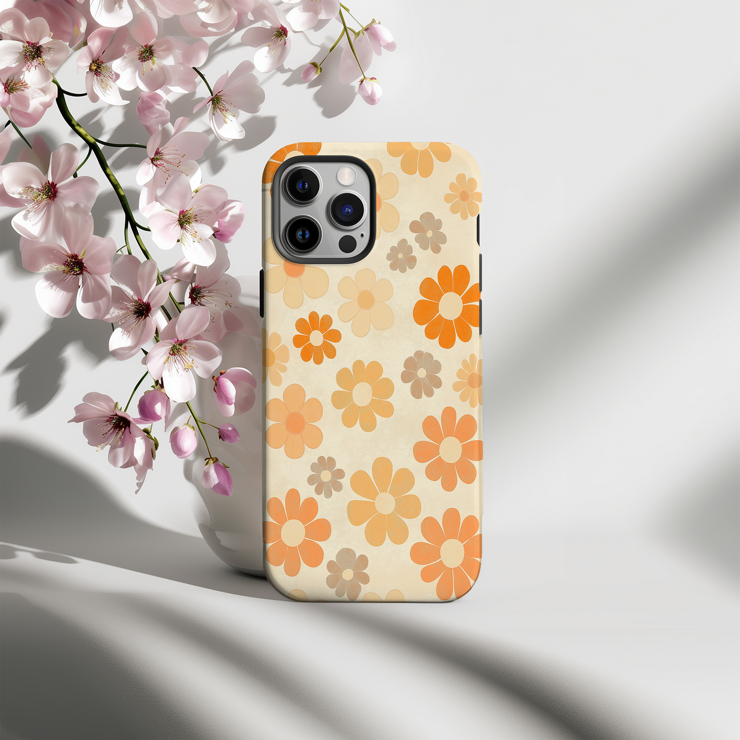 Retro 60s & 70s Floral Phone Case – Groovy Blooms with Modern Protection