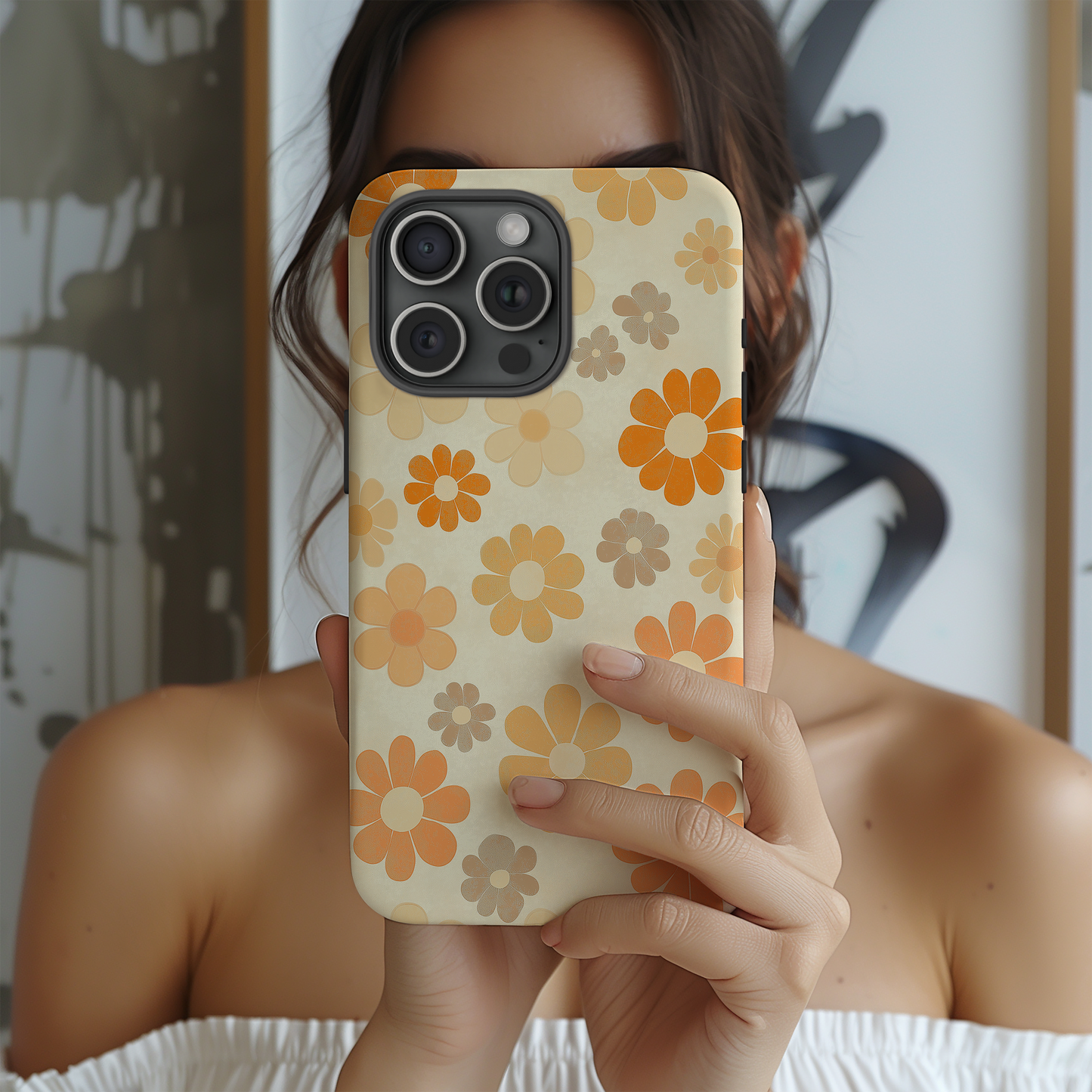 Retro 60s & 70s Floral Phone Case – Groovy Blooms with Modern Protection