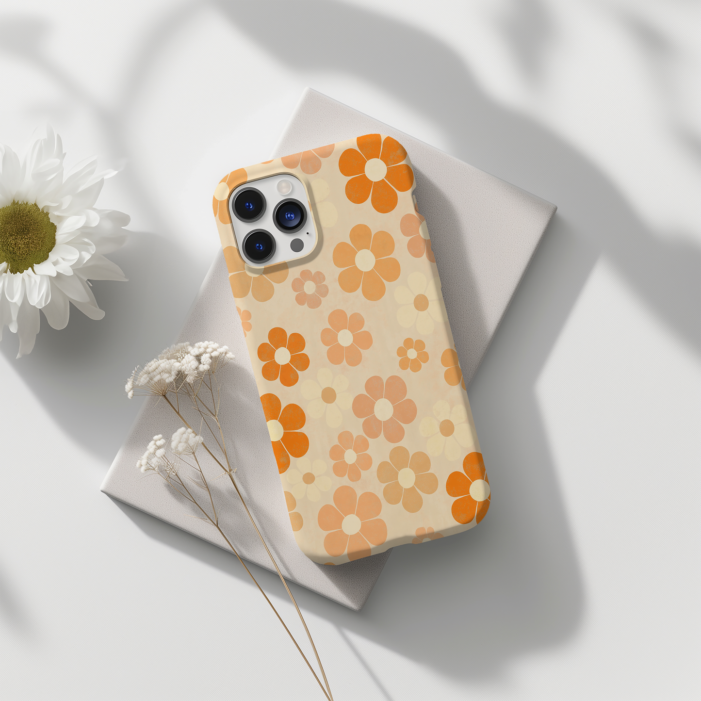 Retro 60s & 70s Floral Phone Case – Groovy Blooms with Modern Protection