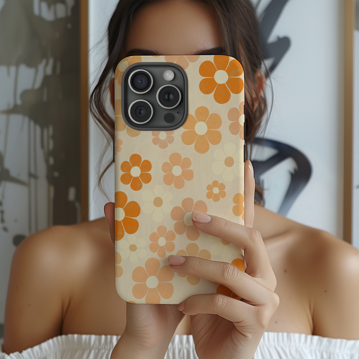 Retro 60s & 70s Floral Phone Case – Groovy Blooms with Modern Protection
