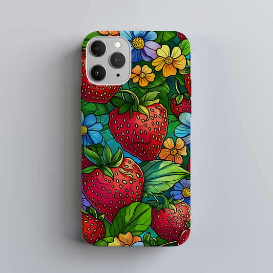 Strawberries & Floral Phone Case – Sweet, Charming, and Built for Protection
