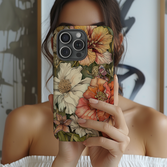 Vintage Floral Phone Case – Timeless Blooms with Modern Durability