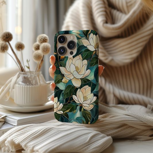 Majestic Magnolia Phone Case – Timeless Elegance with Everyday Protection