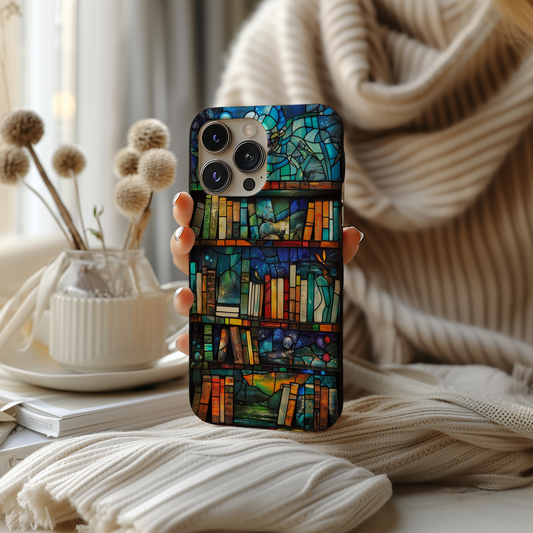Whimsical Bookshelf Phone Case – A Magical Library with Everyday Protection