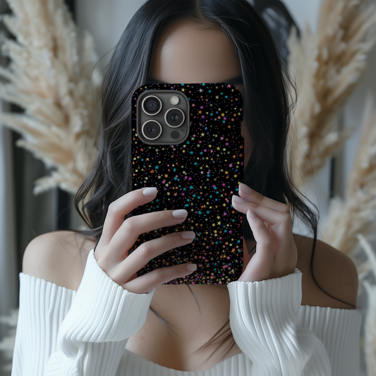 Holographic Stars Phone Case – Cosmic Shine with Everyday Protection