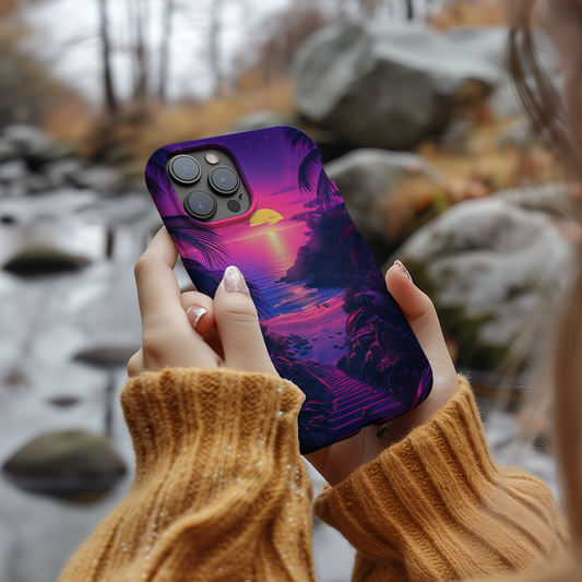Neon Beach Phone Case – Vibrant Tropical Vibes with Everyday Protection
