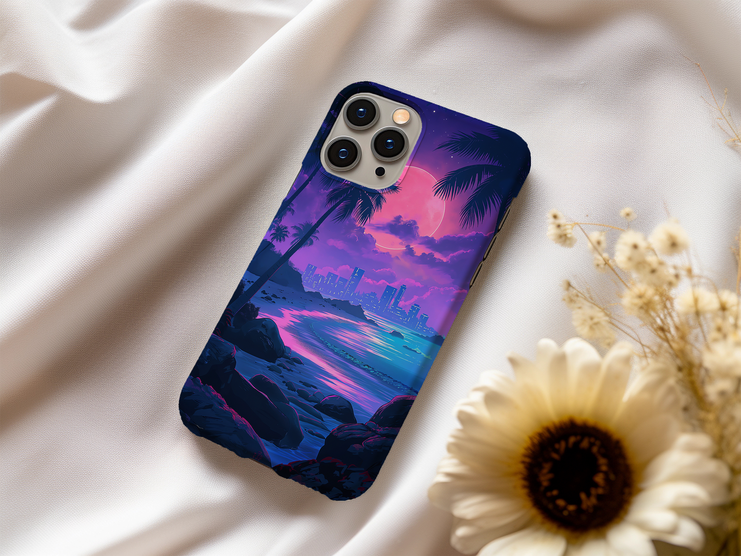 Neon Beach Phone Case – Vibrant Tropical Vibes with Everyday Protection