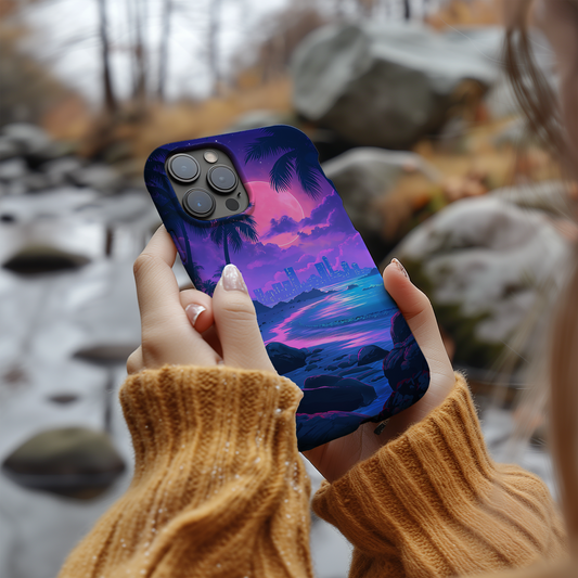 Neon Beach Phone Case – Vibrant Tropical Vibes with Everyday Protection