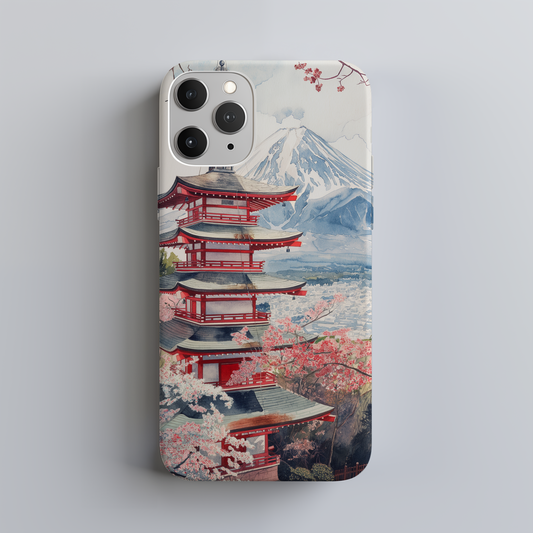 Vintage Japanese Village Phone Case – Tranquil Tradition with Everyday Protection