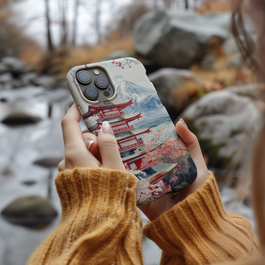 Vintage Japanese Village Phone Case – Tranquil Tradition with Everyday Protection