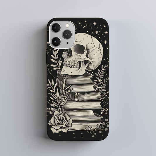 Skulls & Books Phone Case – Dark Academia Meets Timeless Knowledge