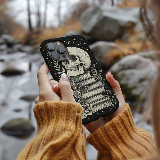 Skulls & Books Phone Case – Dark Academia Meets Timeless Knowledge