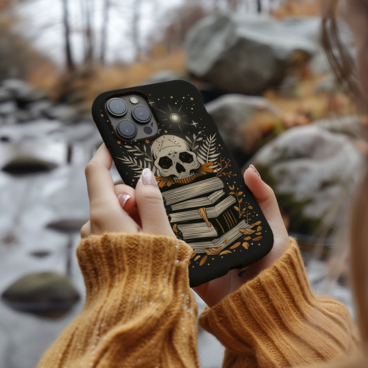 Skulls & Books Phone Case – Dark Academia Meets Timeless Knowledge