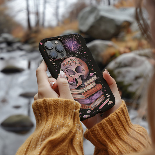 Skulls & Books Phone Case – Dark Academia Meets Timeless Knowledge