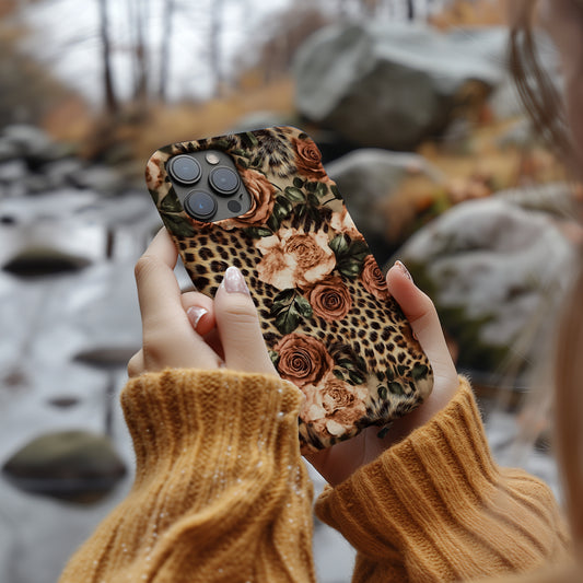 Leopard Roses Phone Case – Fierce Elegance with Everyday Protection
