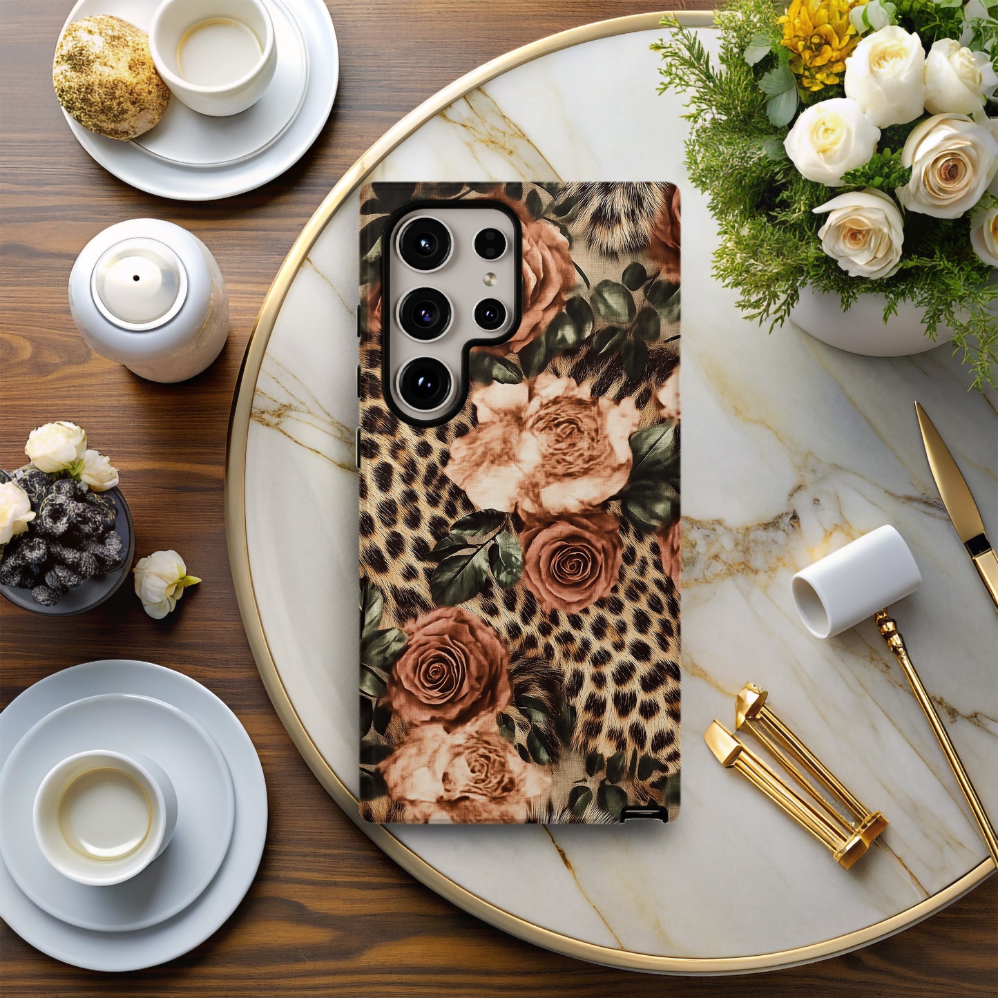 Leopard Roses Phone Case – Fierce Elegance with Everyday Protection