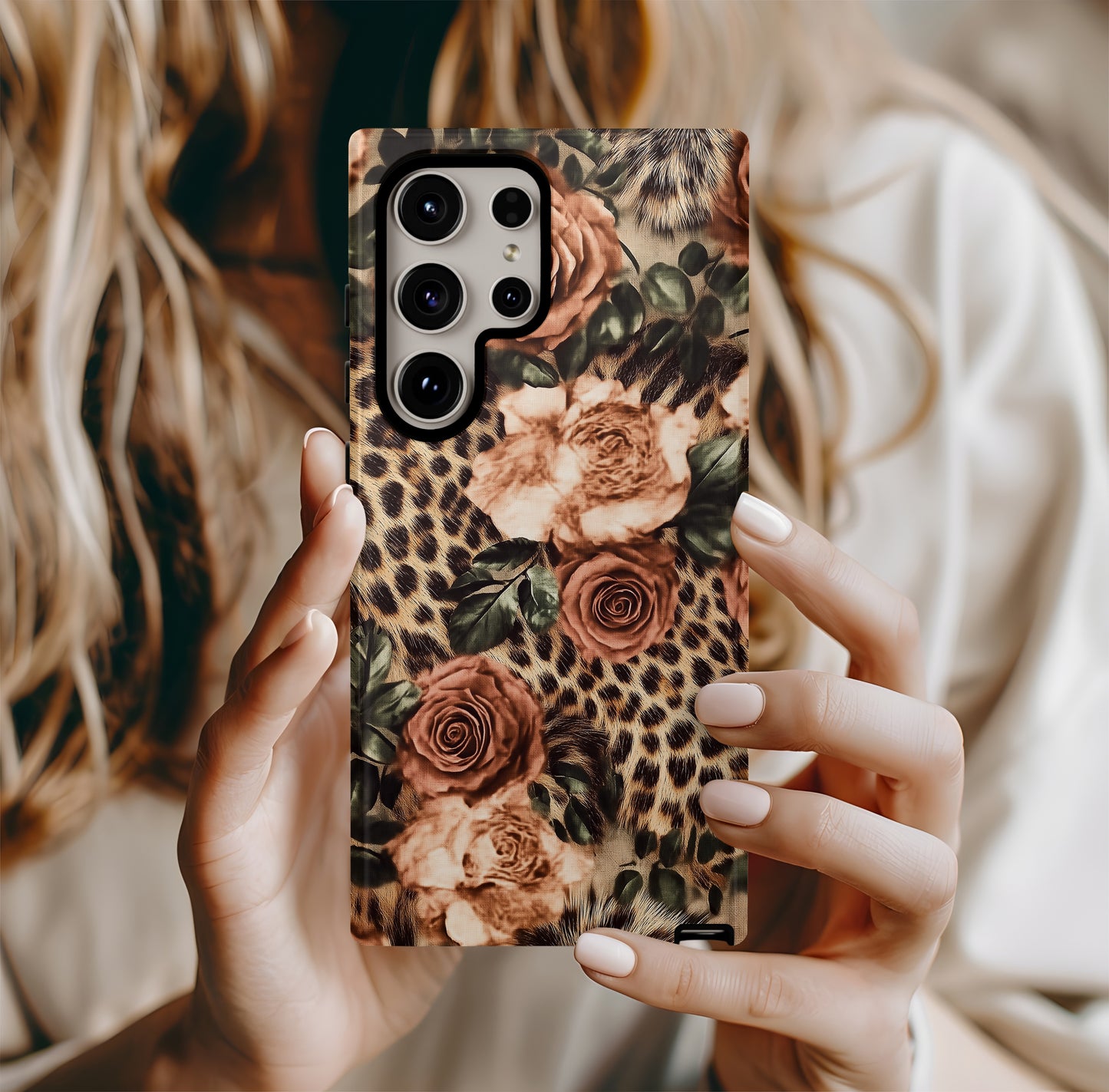 Leopard Roses Phone Case – Fierce Elegance with Everyday Protection