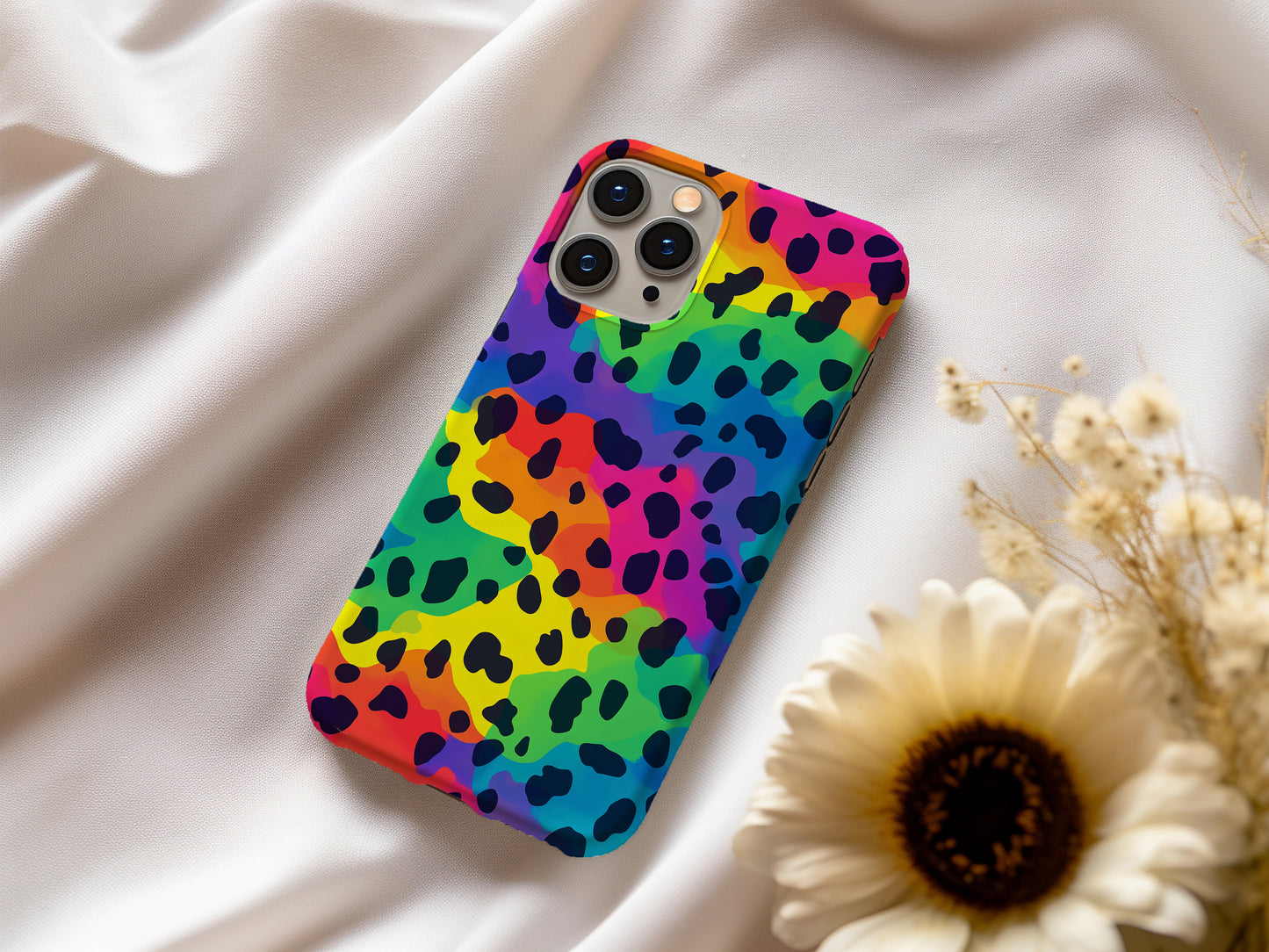 Leopard Rainbow Phone Case – Bold & Colorful with Everyday Protection