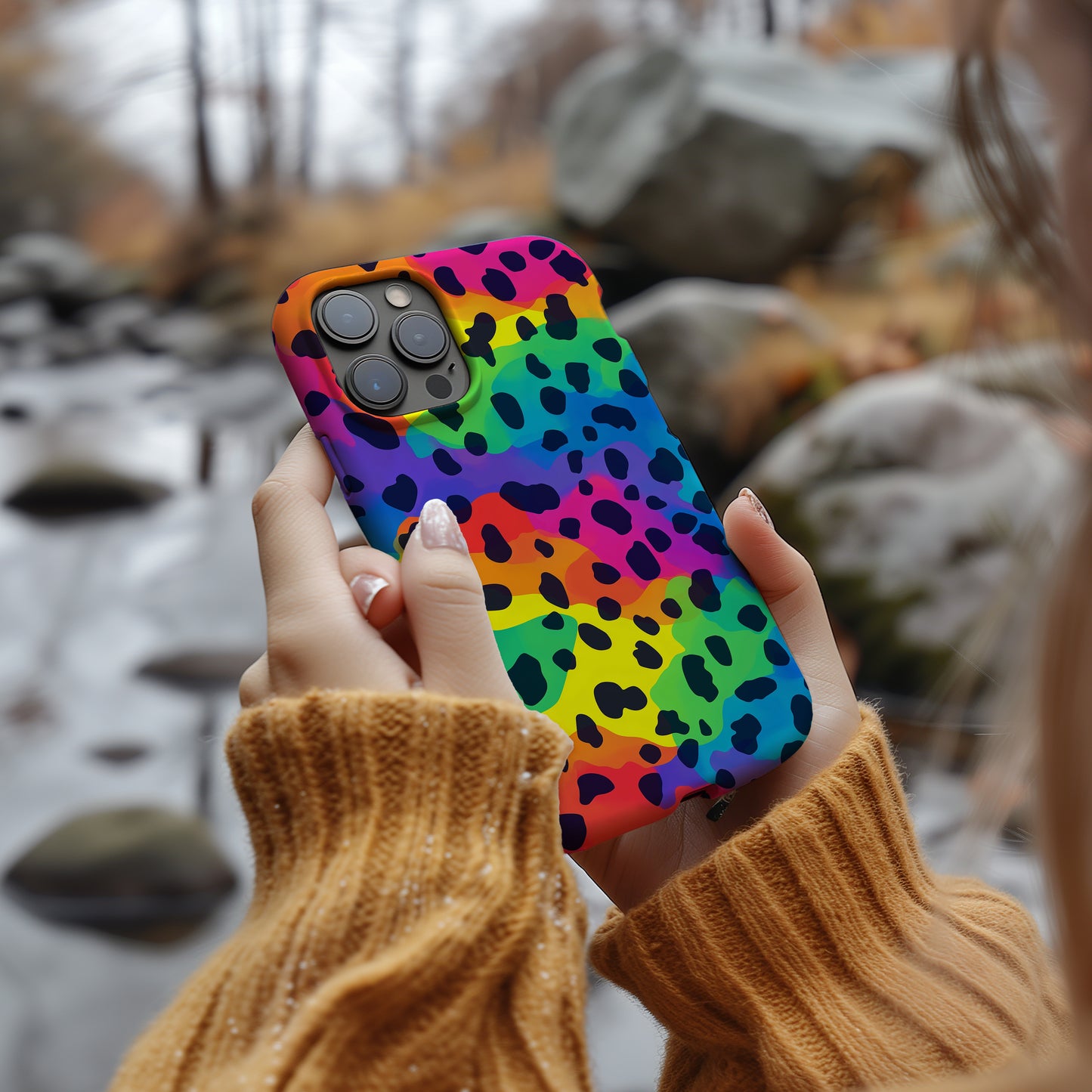 Leopard Rainbow Phone Case – Bold & Colorful with Everyday Protection
