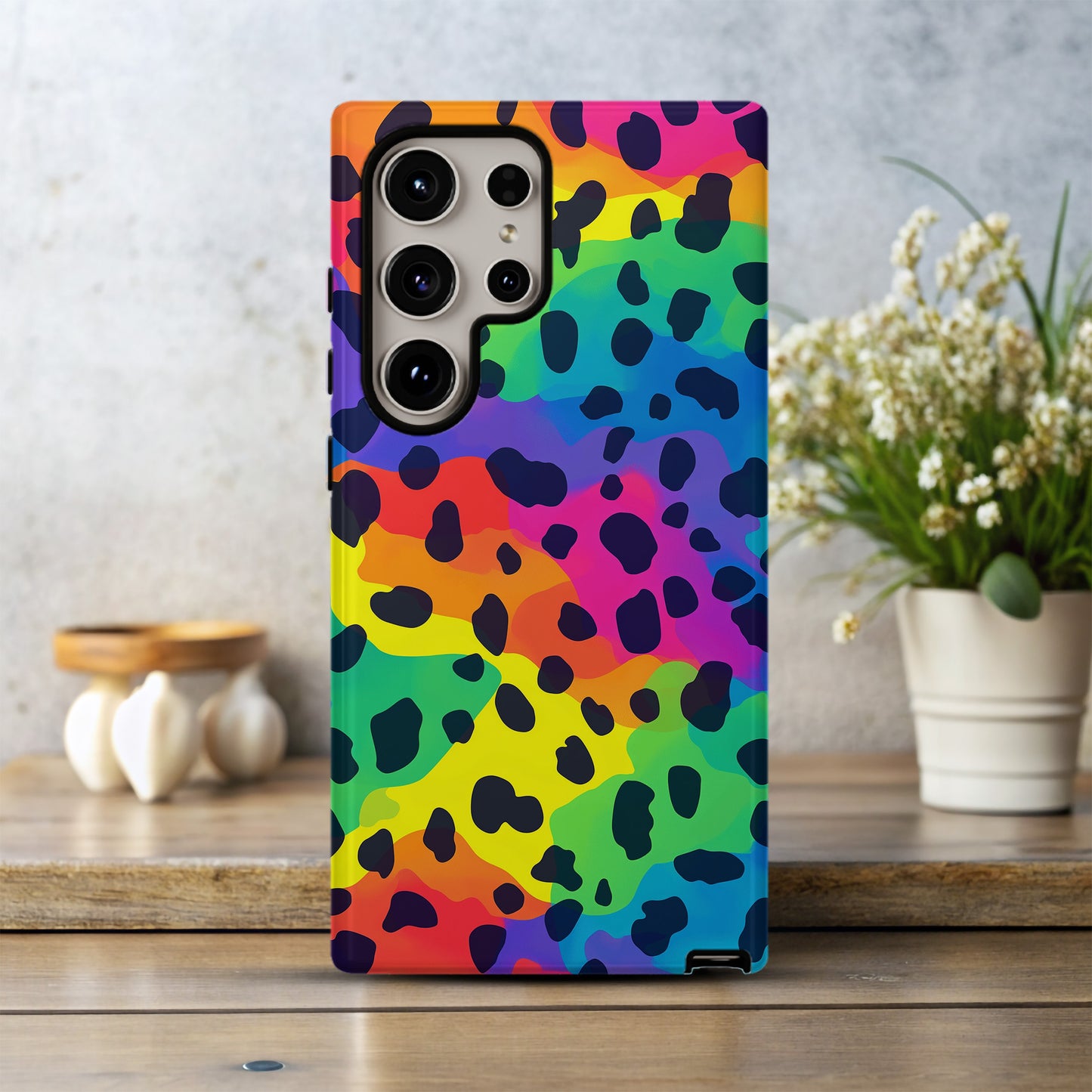 Leopard Rainbow Phone Case – Bold & Colorful with Everyday Protection