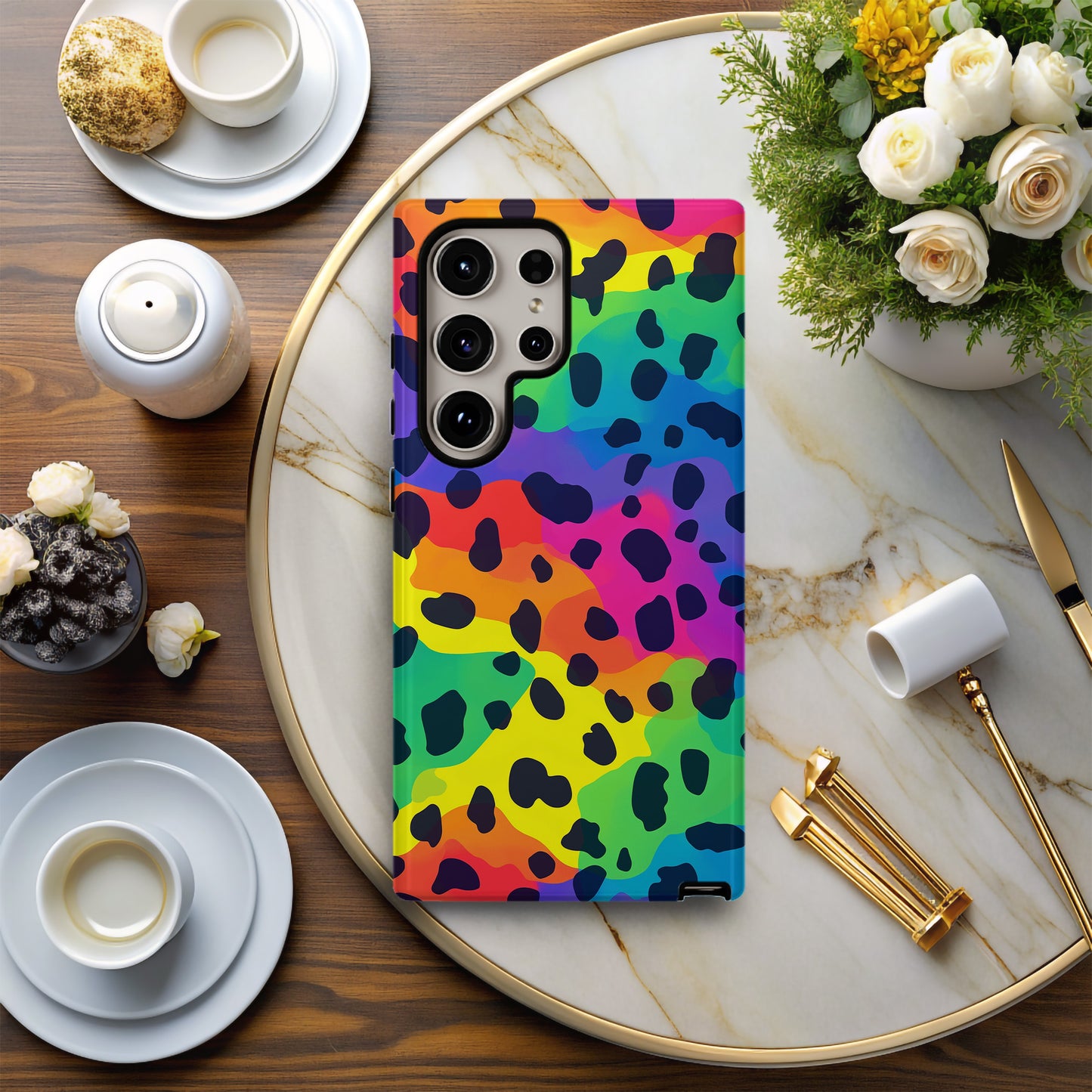 Leopard Rainbow Phone Case – Bold & Colorful with Everyday Protection