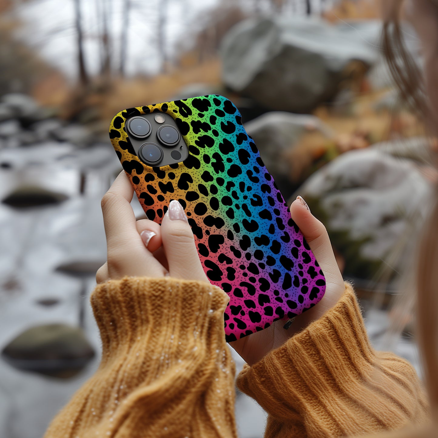 Leopard Rainbow Phone Case – Bold & Colorful with Everyday Protection
