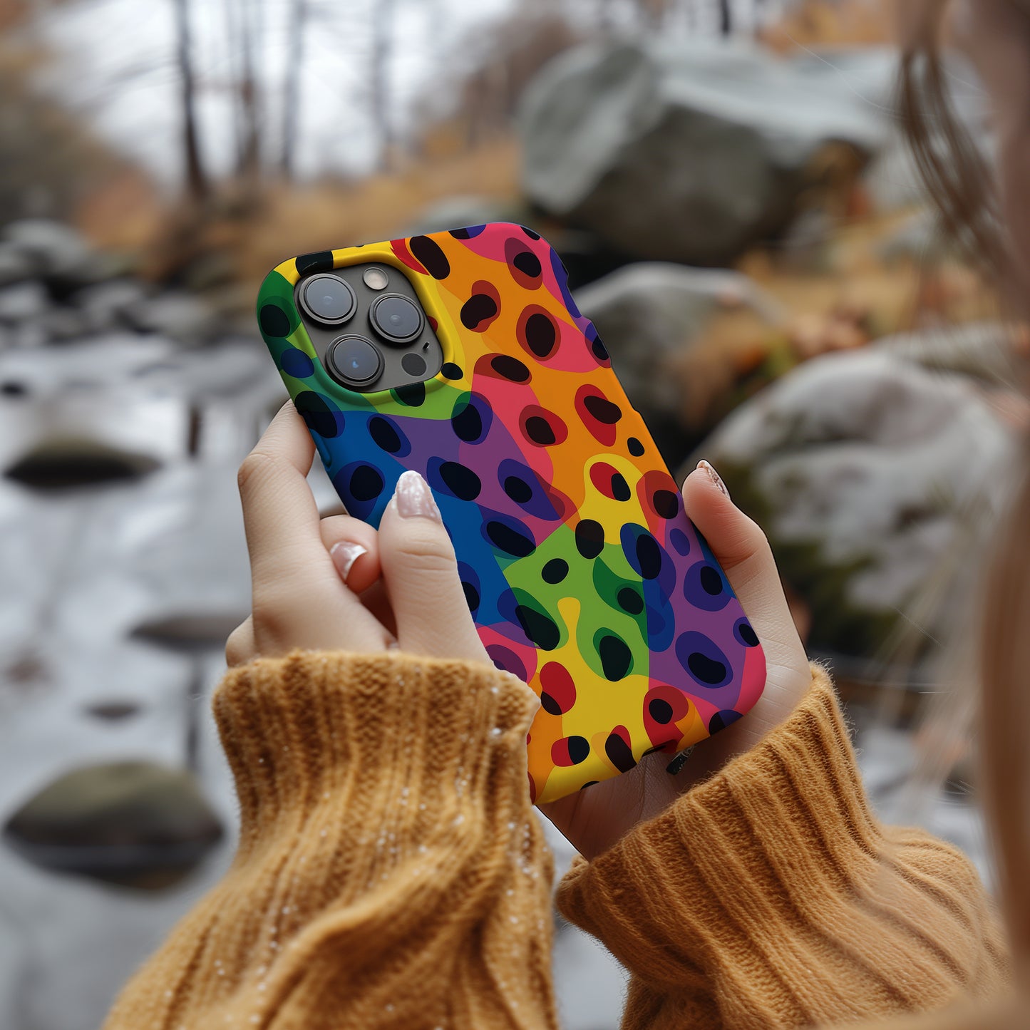 Leopard Rainbow Phone Case – Bold & Colorful with Everyday Protection