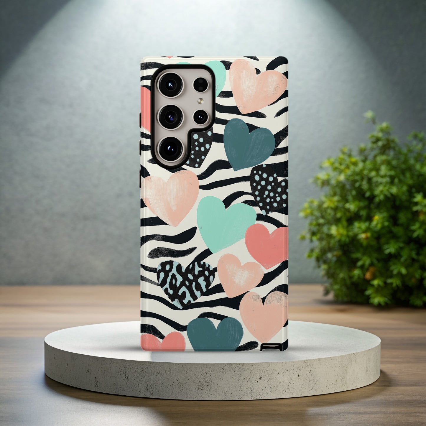Zebra Hearts Phone Case – Bold Patterns with Everyday Protection