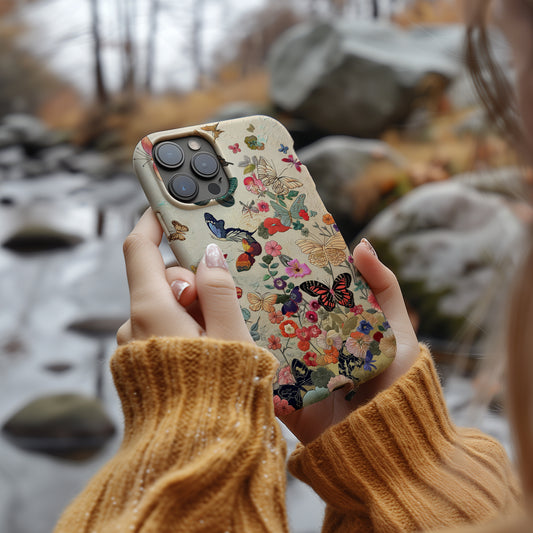 Embroidered Butterfly Phone Case – Delicate Elegance with Everyday Protection