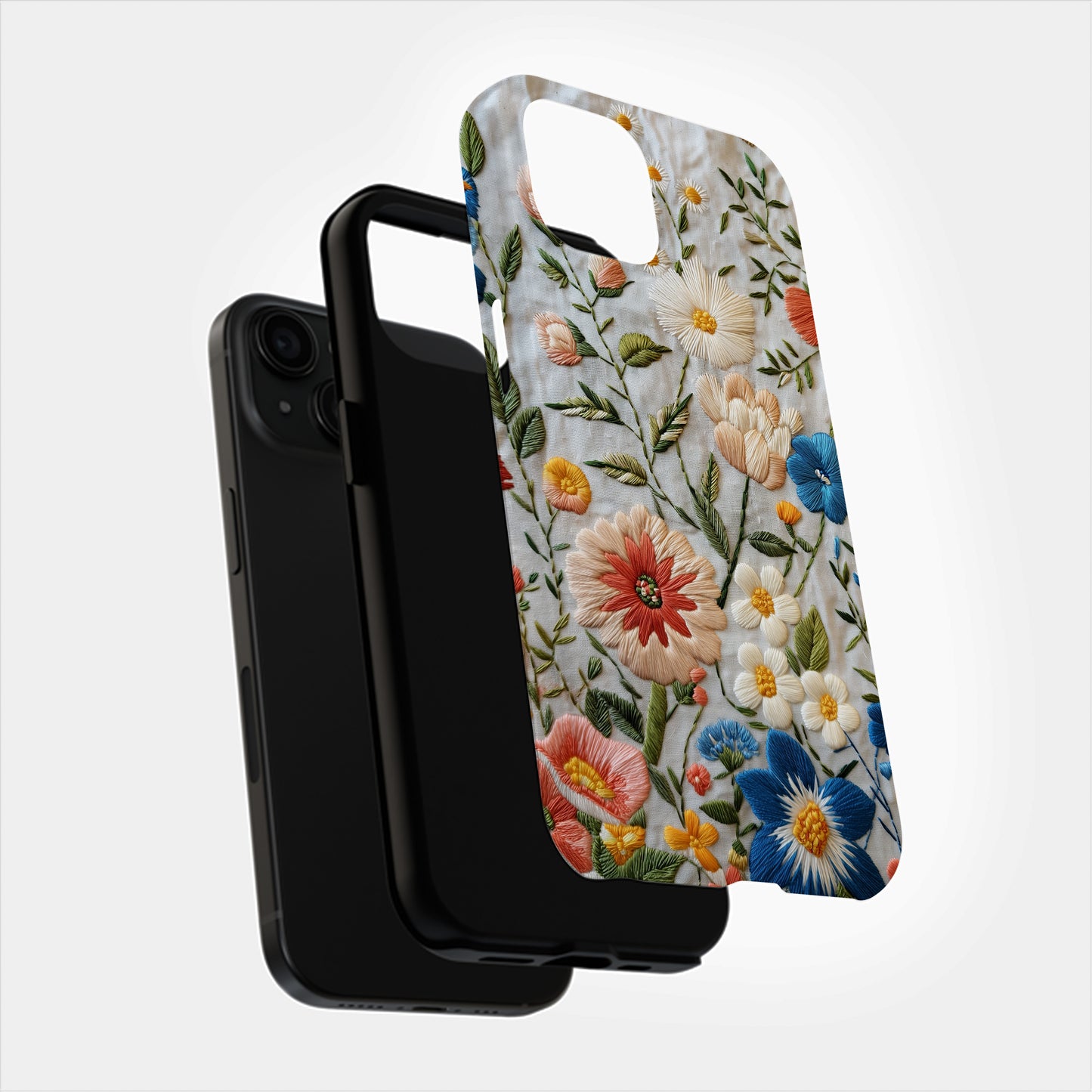 Embroidered Wildflower Phone Case – Nature’s Beauty with Everyday Protection