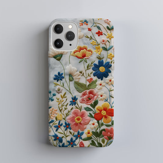 Embroidered Wildflower Phone Case – Nature’s Beauty with Everyday Protection