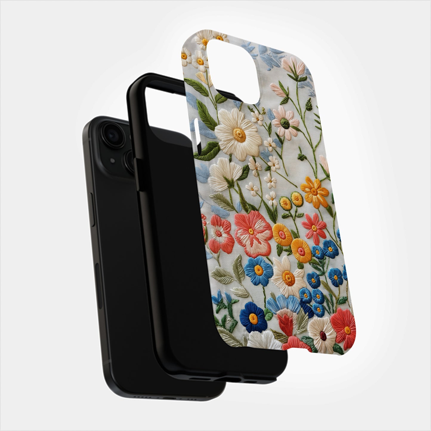 Embroidered Wildflower Phone Case – Nature’s Beauty with Everyday Protection