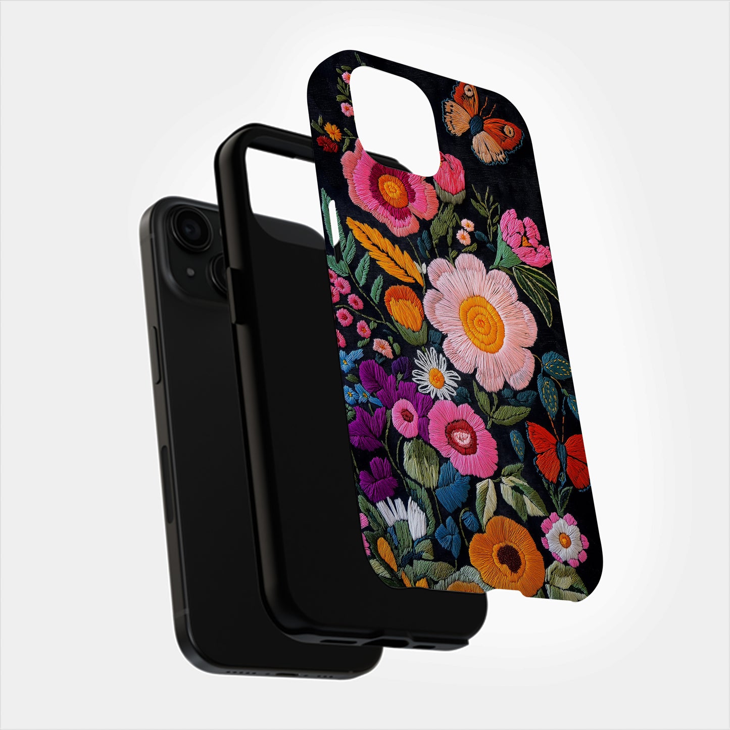 Embroidered Wildflower Phone Case – Nature’s Beauty with Everyday Protection