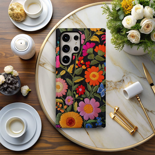 Embroidered Wildflower Phone Case – Nature’s Beauty with Everyday Protection
