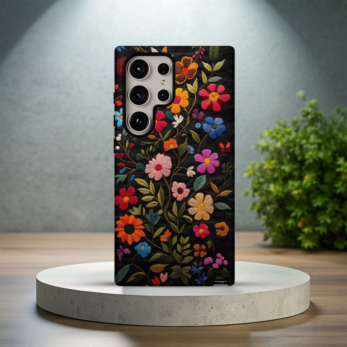 Embroidered Wildflower Phone Case – Nature’s Beauty with Everyday Protection