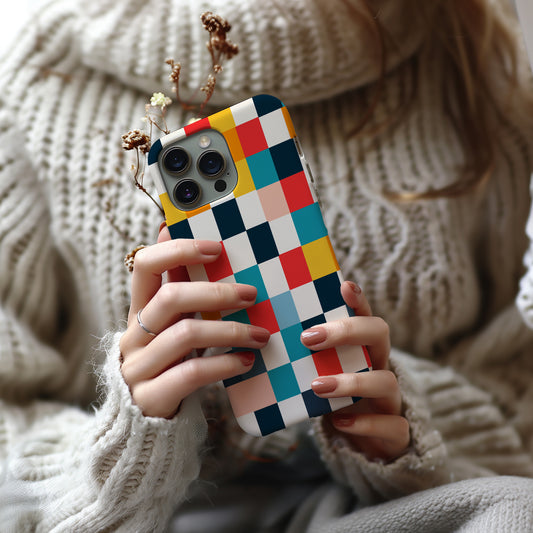 Colorful Checkers Phone Case – Bold Retro Vibes with Everyday Protection