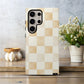 Tan Checkers Phone Case – Subtle Retro Style with Everyday Protection