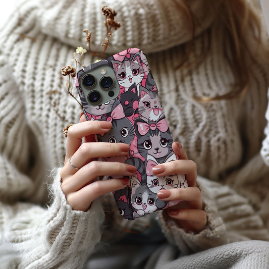 Blushy Neko Phone Case – Adorable Kawaii Cat Charm with Everyday Protection