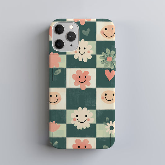 Groovy Love Checks Phone Case – Retro Romance with Everyday Protection