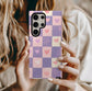 Checkered Love Phone Case – Bold Pattern, Sweet Heart with Everyday Protection