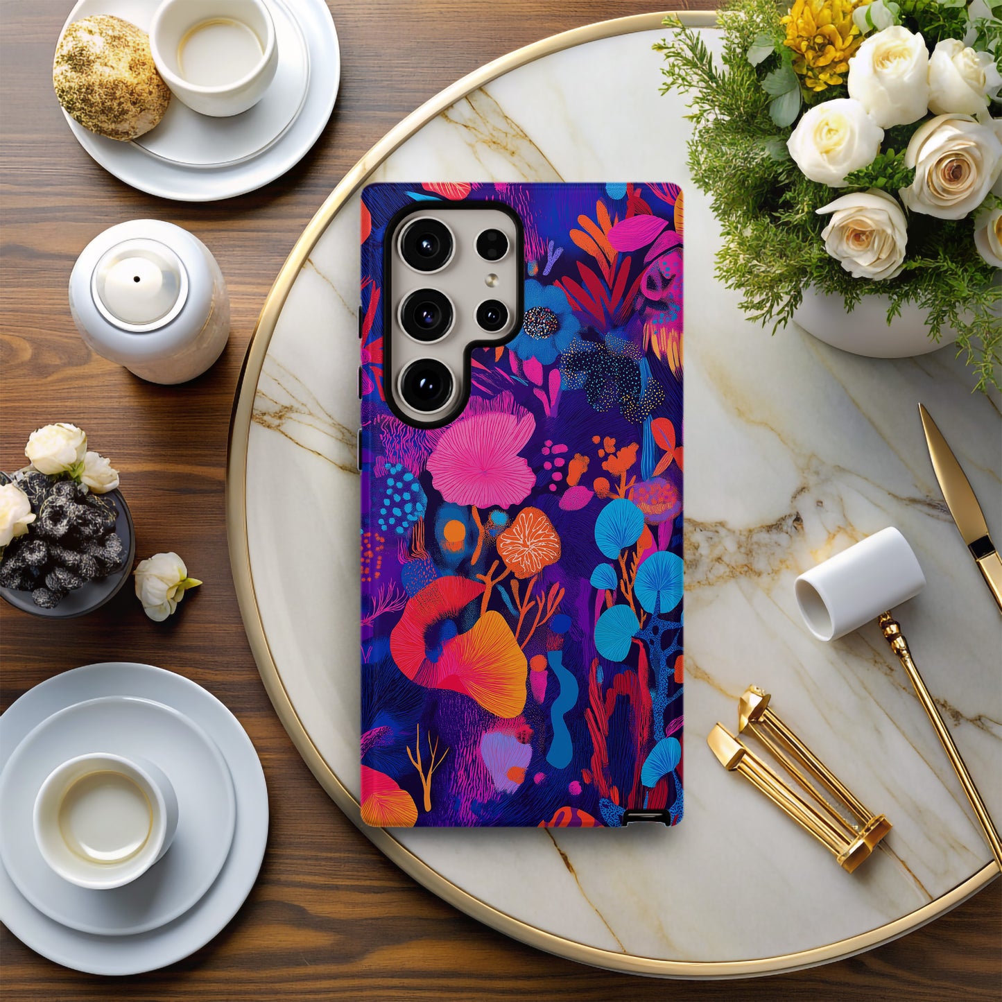 Groove Garden Phone Case – Retro Blooms with Everyday Protection