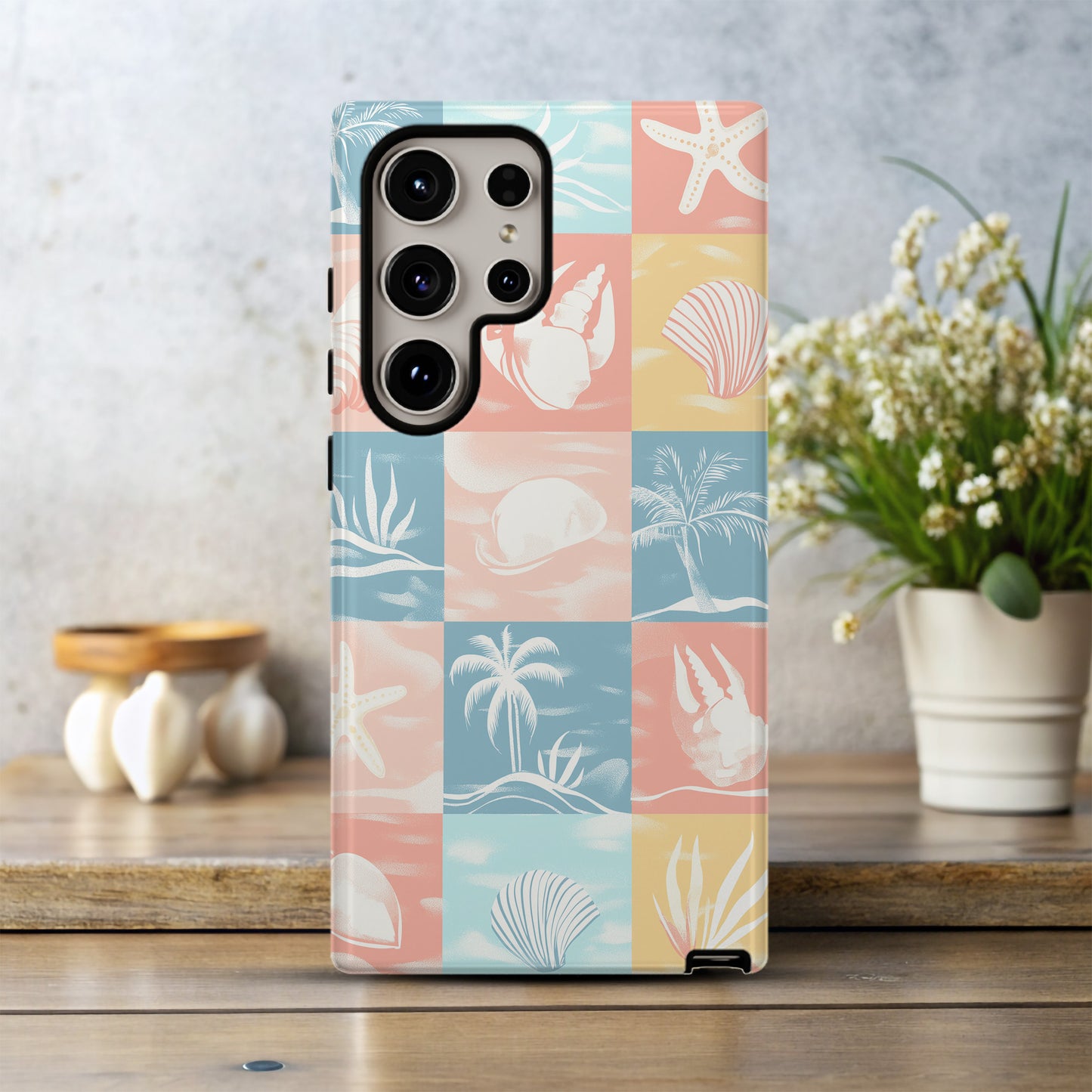 Coastal Checkers Phone Case – Breezy Retro Vibes with Everyday Protection