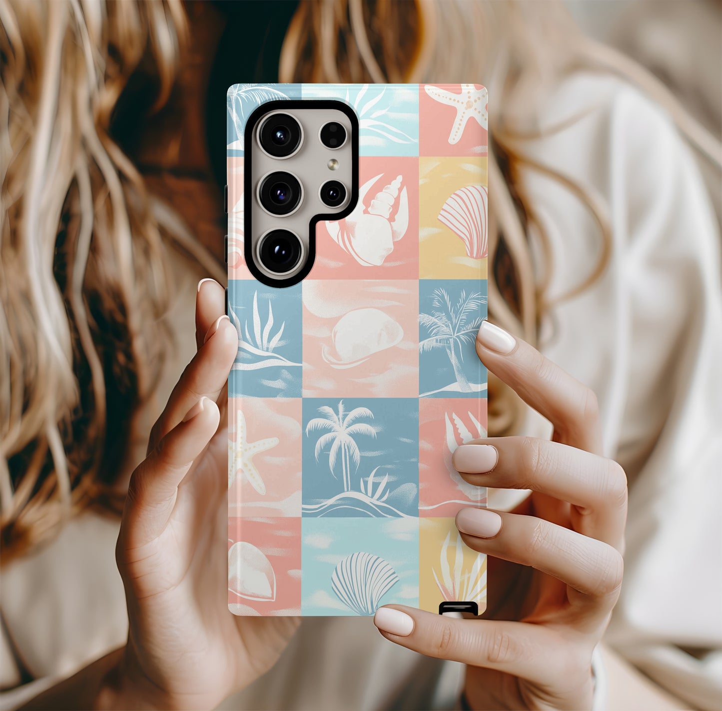 Coastal Checkers Phone Case – Breezy Retro Vibes with Everyday Protection