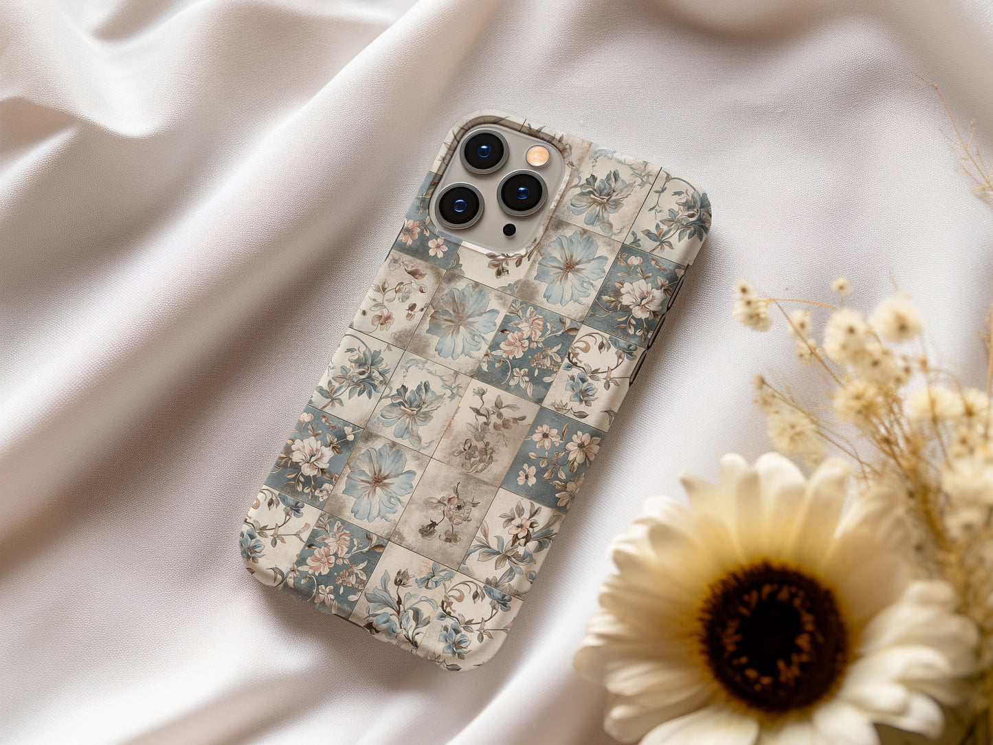 Petal Mosaic Phone Case – Artistic Florals with Everyday Protection